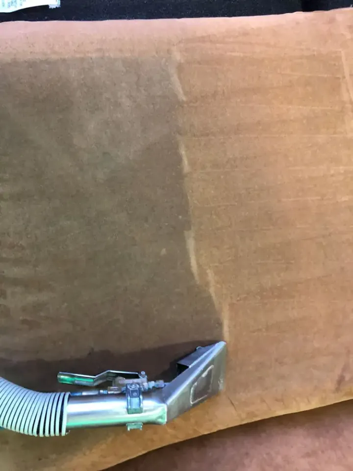 Upholstery Cleaning in Progress